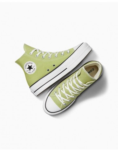 Sneakers montantes compensées femme ctas lift hi vitality green/white/black