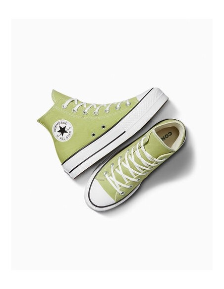 Sneakers montantes compensées femme ctas lift hi vitality green/white/black
