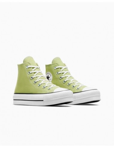 Sneakers montantes compensées femme ctas lift hi vitality green/white/black