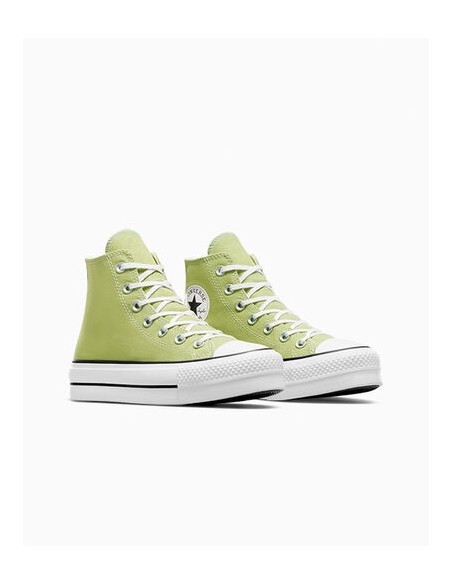 Sneakers montantes compensées femme ctas lift hi vitality green/white/black