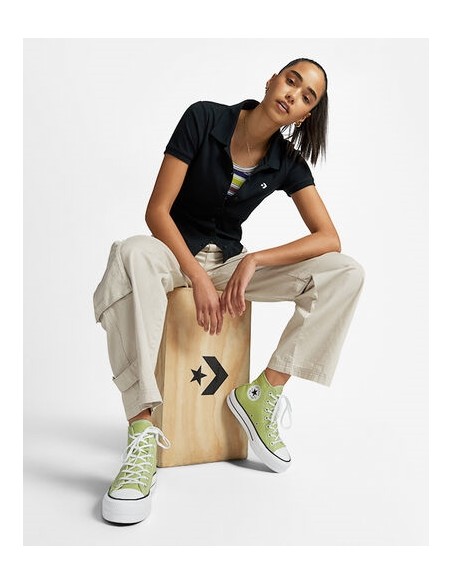 Sneakers montantes compensées femme ctas lift hi vitality green/white/black