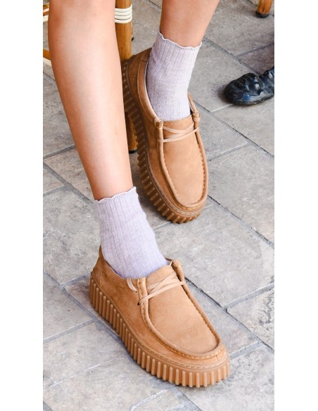 Derby Femme - CLARKS - Torhill Bee Light Tan Nubuck -  26172084
