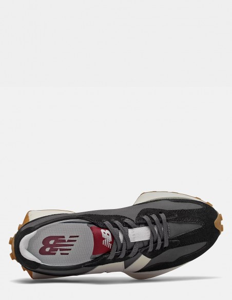 Sneakers Femme New Balance 327 Noir / Gris En Cuir