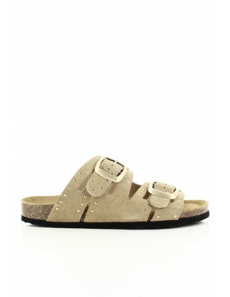 Plakton - Mules femme Bermudas Beige Cuir 186229-106X