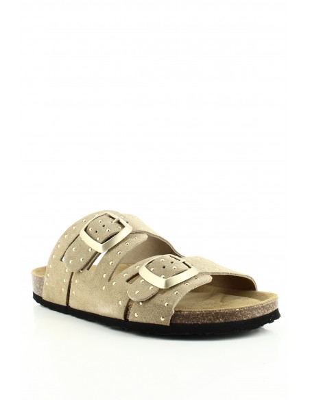 Plakton - Mules femme Bermudas Beige Cuir 186229-106X