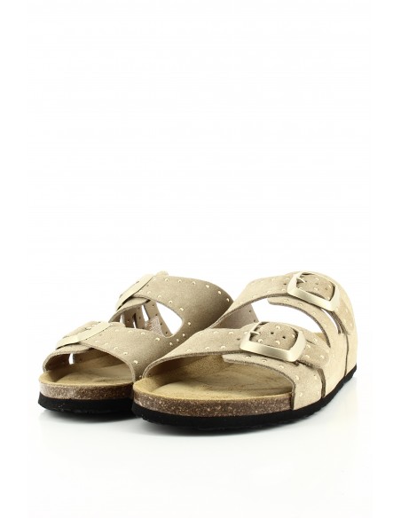 Plakton - Mules femme Bermudas Beige Cuir 186229-106X
