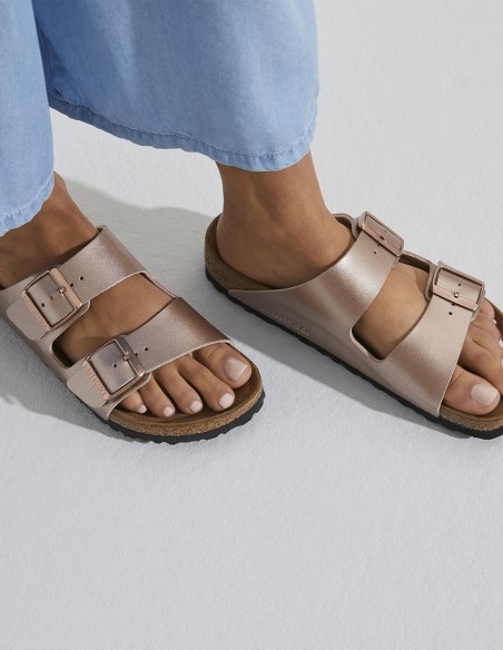 Birkenstock - Mules Femme Arizona Bf Copper Metalic 1023960