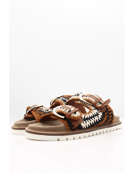 Mules Femme Tressée - Hylton - Myrina Brown