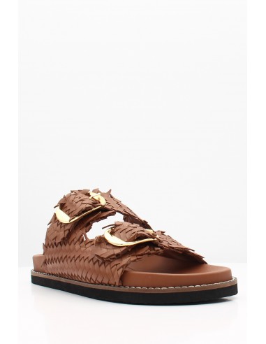 Mules Femme Tressée Cuir Maron - Hylton - Knot Tan