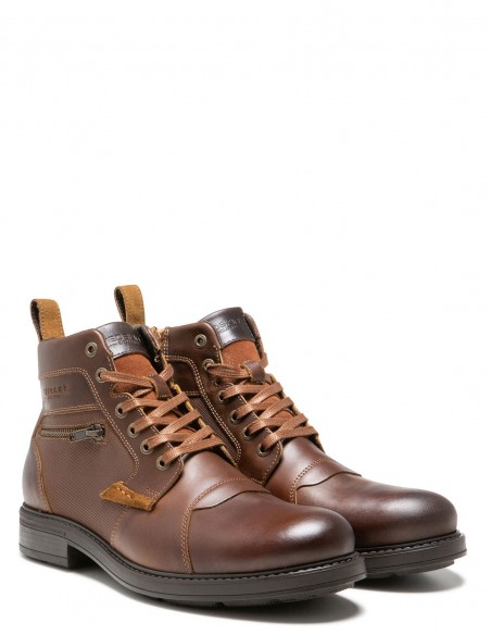 Redskins Biblic SH031-LN - Bottines Marron Homme en Cuir avec Fermeture Éclair
