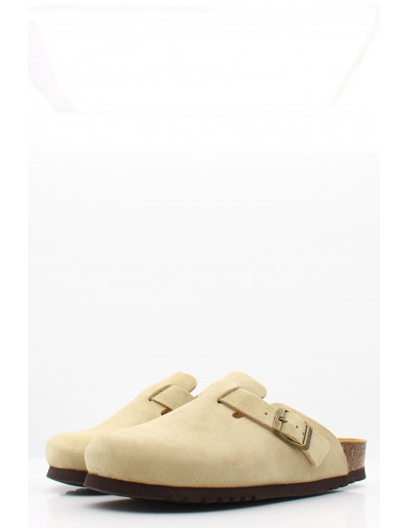 Sabots Scholl Fae - Sabots en suède beige avec boucle ajustable femme