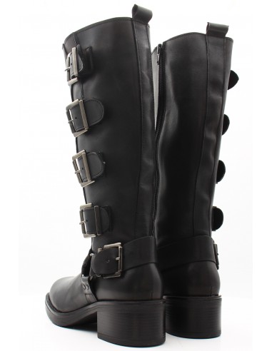 Bottes Biker Femme Goodstep - Cassandra Cuir Noir - Style Audacieux