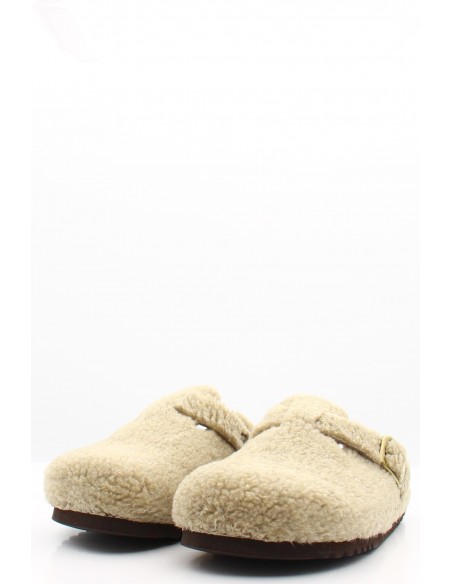 Sabots Scholl fourrés en beige avec semelle anatomique pour femme