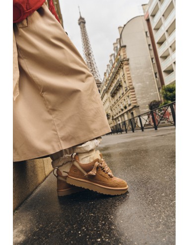 UGG Lowmel Femme Chestnut – Baskets lifestyle daim et laine UGGplush™
