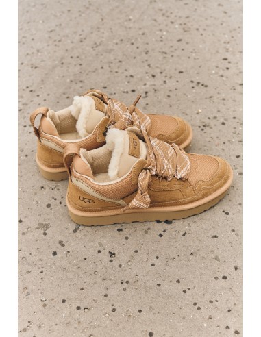 UGG Lowmel Femme Chestnut – Baskets lifestyle daim et laine UGGplush™