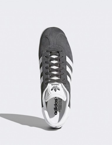 Sneakers Adidas Gazelle - Chaussures en daim gris anthracite et blanc