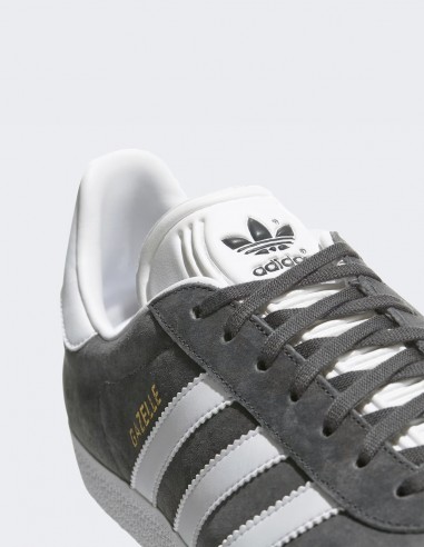 Sneakers Adidas Gazelle - Chaussures en daim gris anthracite et blanc