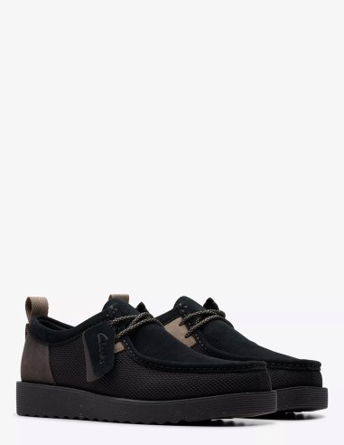 Derbies Homme Clarks wallabeeftr2lo daim Noir combi