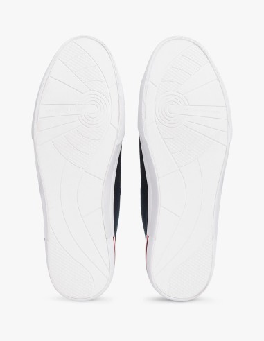Tommy Hilfiger FM05398-DW5 baskets en toile bleu marine et semelle blanche
