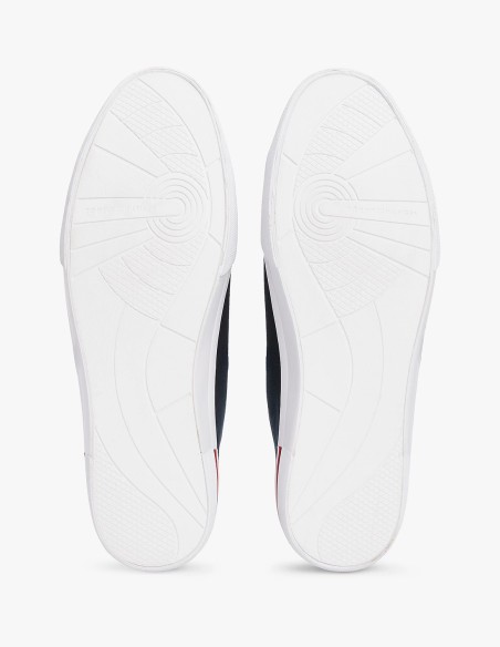 Tommy Hilfiger FM05398-DW5 baskets en toile bleu marine et semelle blanche