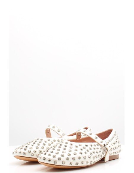 Kharisma Ballerines Cloutées Femme Blanche