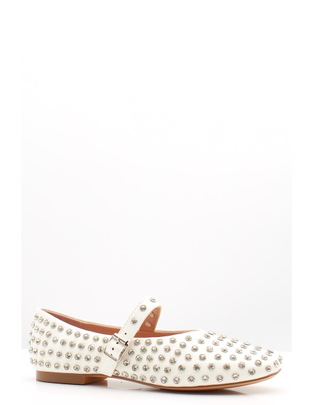 Kharisma Ballerines Cloutées Femme Blanche