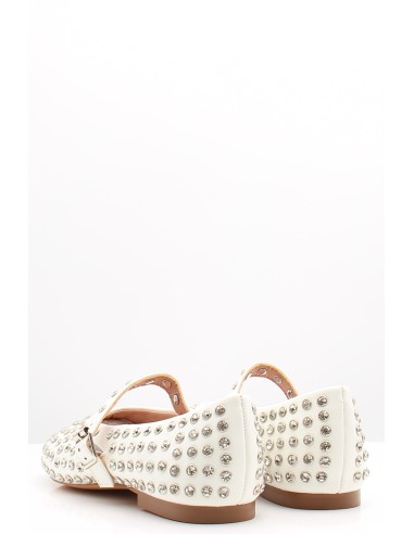 Kharisma Ballerines Cloutées Femme Blanche