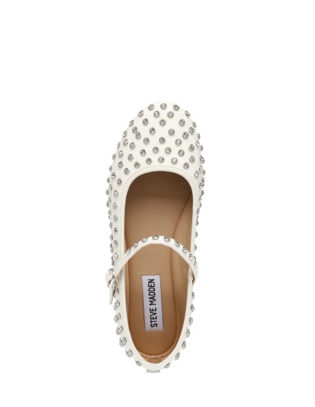 Ballerines Steve Madden Mary Jane Spike – Élégance et Audace en Blanc Clouté