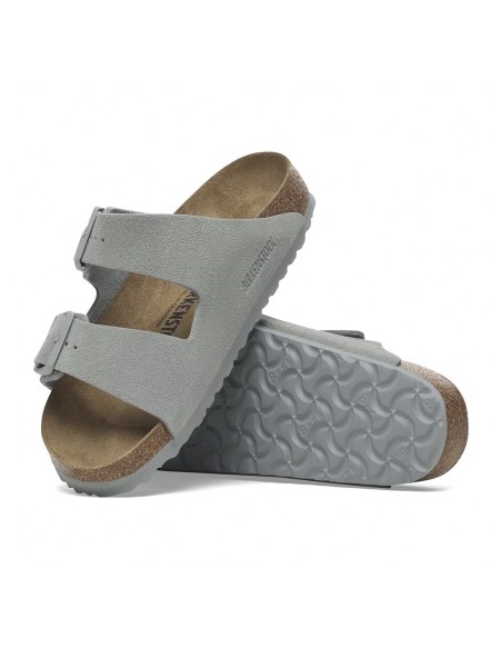 Birkenstock Arizona – Mules Femme en Daim Gris, Confort et Style Naturel