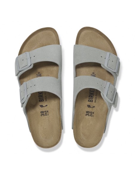 Birkenstock Arizona – Mules Femme en Daim Gris, Confort et Style Naturel