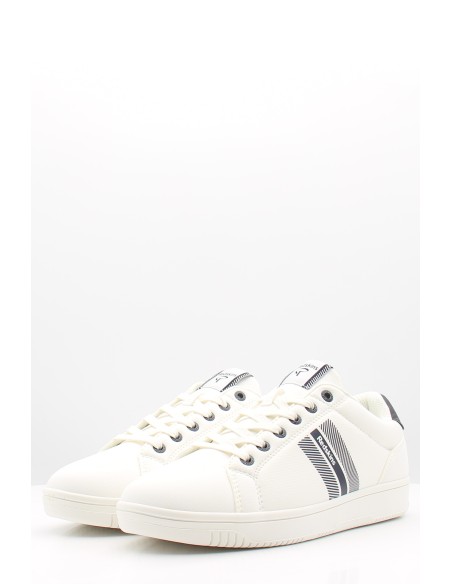 Baskets Redskins blanches avec rayures et détails en cuir contrasté