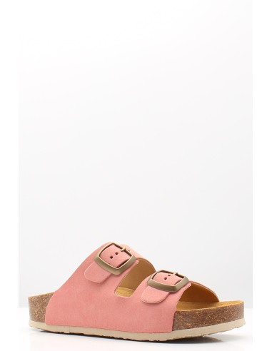 Plakton SQUARE 584X – Sandales suède rose à brides ajustables