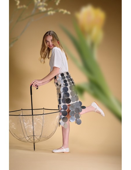 Ballerines Steve Madden Mary Jane Spike – Élégance et Audace en Blanc Clouté