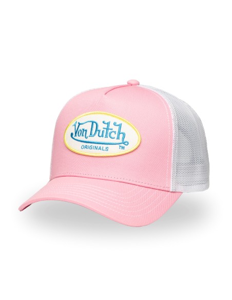 Casquette Mixte Von Dutch Trucker Originals Rose Blanc ORIGIPINK