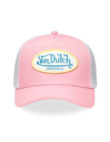 Casquette Mixte Von Dutch Trucker Originals Rose Blanc ORIGIPINK