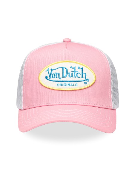 Casquette Mixte Von Dutch Trucker Originals Rose Blanc ORIGIPINK