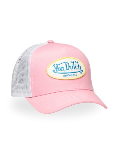 Casquette Mixte Von Dutch Trucker Originals Rose Blanc ORIGIPINK