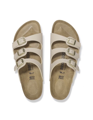Birkenstock Florida  – Sandales femme 3 brides beige à semelle anatomique