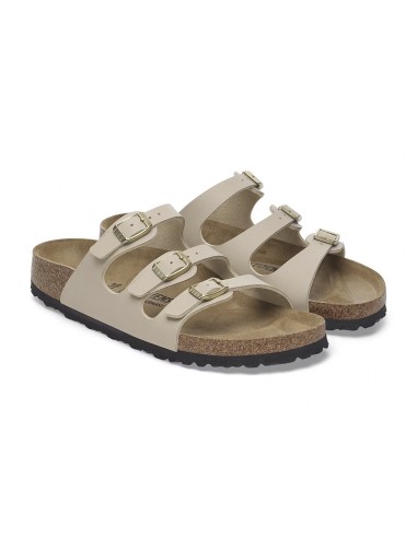 Birkenstock Florida  – Sandales femme 3 brides beige à semelle anatomique