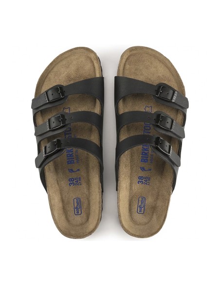 Birkenstock Florida Noir – Sandale femme à trois brides avec semelle anatomique