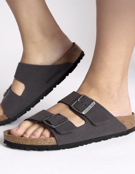 Birkenstock Arizona Velvet Gray – Sandales à double bride mixte