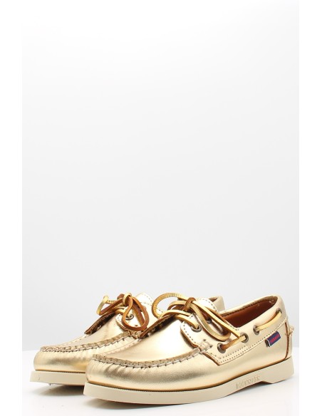 Bateau Sebago Docksides Portland Met Gold  - Élégance Métallique cuir