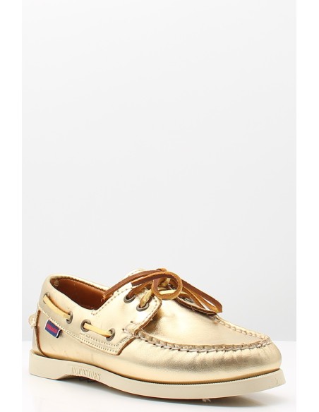 Bateau Sebago Docksides Portland Met Gold  - Élégance Métallique cuir