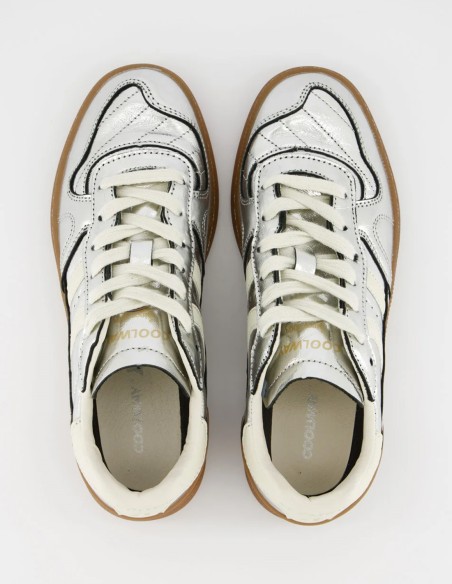 Baskets Coolway Goal Silver - Design Métallisé Argenté avec Détails Cuir