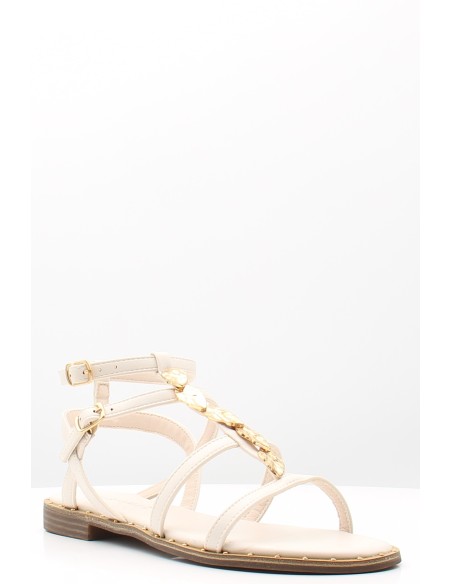 Sandales Kharisma 9246 SOFT OFFWHITE - Élégance Minimaliste avec Chaîne Dorée