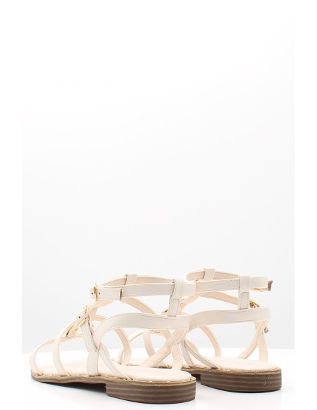 Sandales Kharisma 9246 SOFT OFFWHITE - Élégance Minimaliste avec Chaîne Dorée
