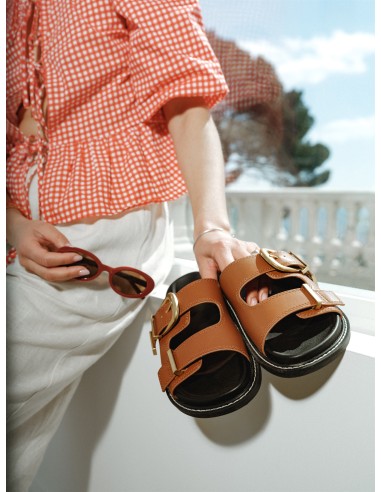 Sandales Steve Madden Arch-e Slides Cuir Marron - Confort et Élégance d'été