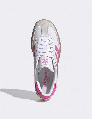 Adidas Sambae JS3940 - Sneakers femme cuir blanc et rose