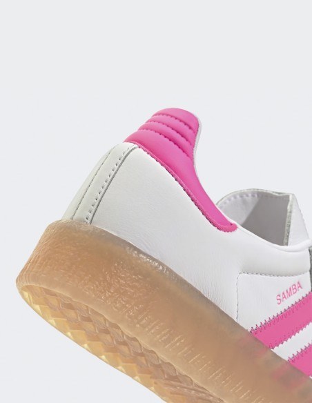 Adidas Sambae JS3940 - Sneakers femme cuir blanc et rose