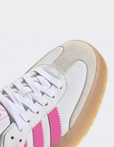 Adidas Sambae JS3940 - Sneakers femme cuir blanc et rose